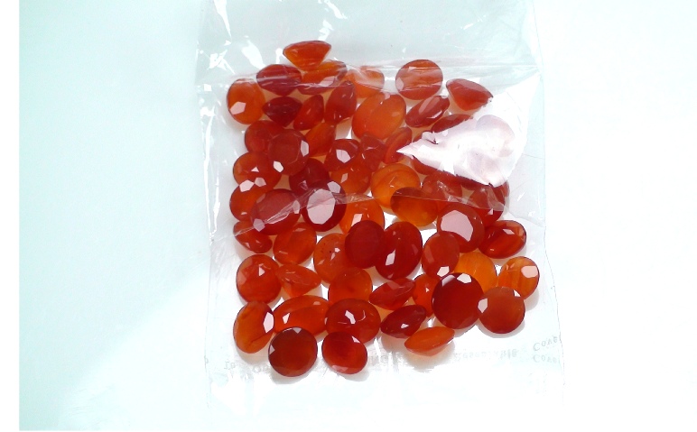 Faceted Carnelian Gemstone Lot of 200 carets