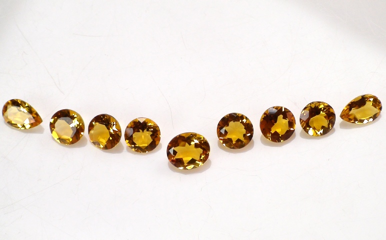 Madeira Citrine Faceted Gemstone Parcel of 20 carets Ovals