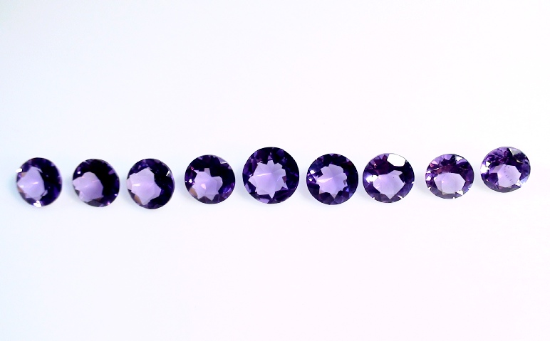 Amethyst Round Faceted Gemstone Lot of 25 carets