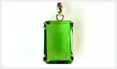 Large Green Quartz Empire Pendant.