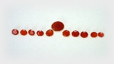 Bright Orange Faceted Carnelian Gemstone Kit of 35 carets, w/Lg Centerstone