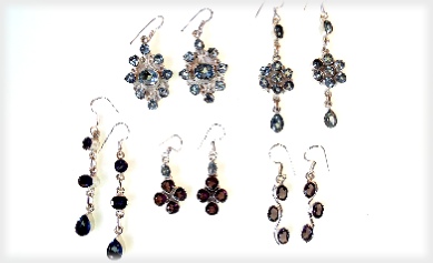 Designer and Cluster Faceted Gemstone Earring Lot