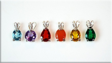 Large Sized Faceted Gemstone Solitaire Pendants without chain.